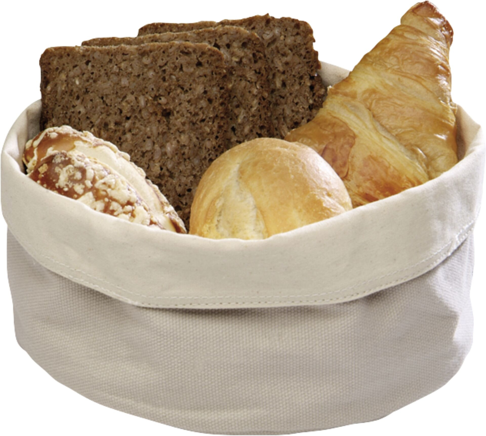 Brottasche beige rund, Ø 17 x H: 8cm